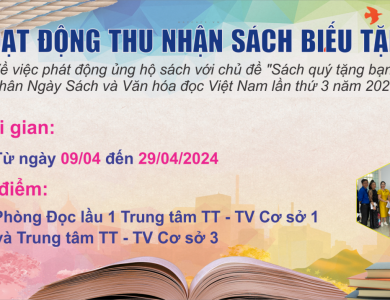 Hoạt động thu nhận sách biếu tặng nhân ngày sách và văn hóa đọc Việt Nam lần thứ 3 năm 2024