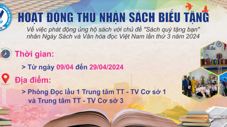 Hoạt động thu nhận sách biếu tặng nhân ngày sách và văn hóa đọc Việt Nam lần thứ 3 năm 2024